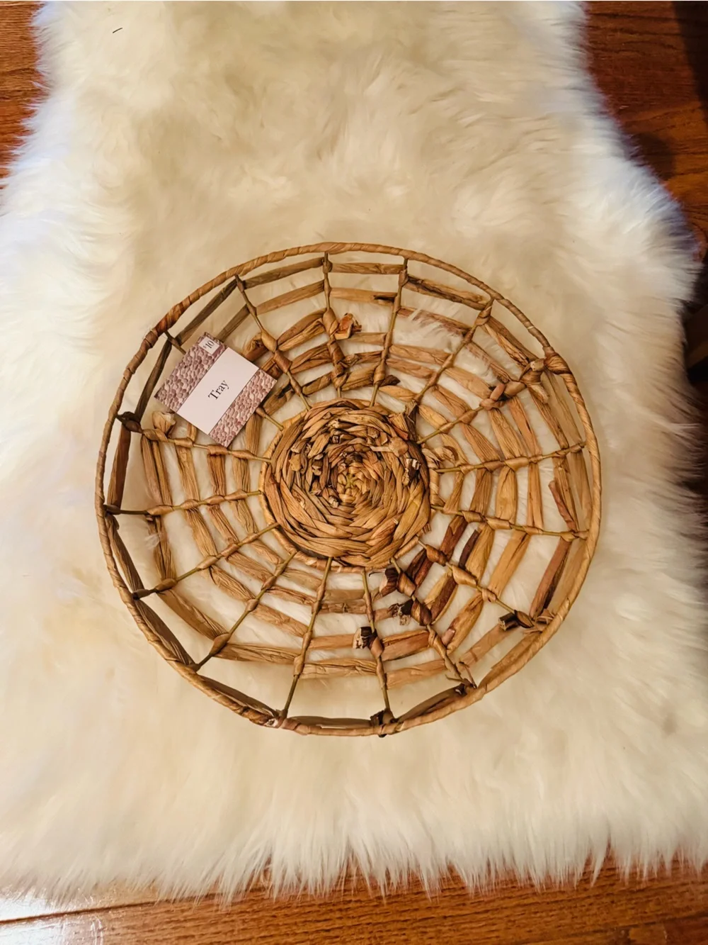 NWT Set of 3 Wicker-Rattan Trays for Tabletop or Wall